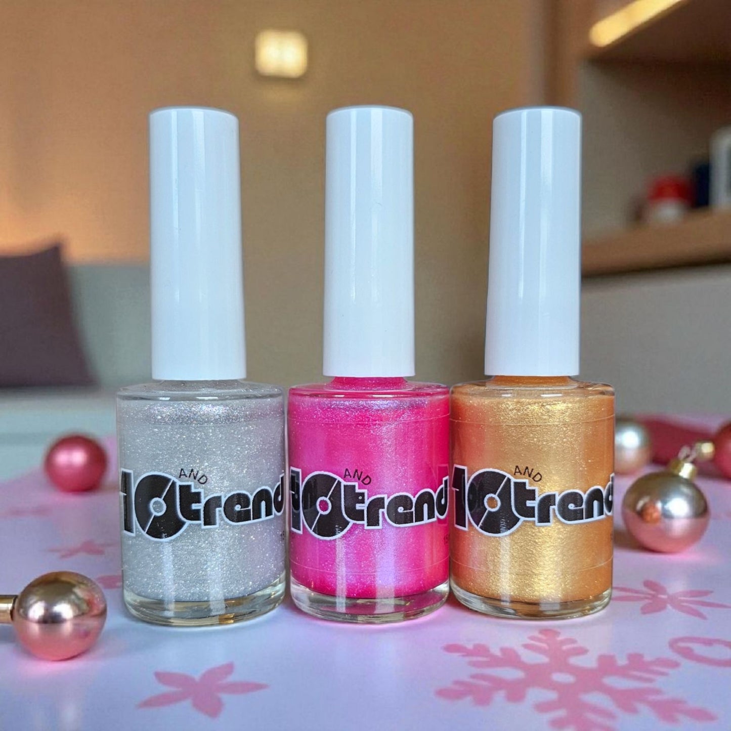 Mini Bright Side Collection #2 – 3 Joyful Shades - Gold, Berry, and Sparkle Nail Polish  (10-Free, Handmade in Oregon)