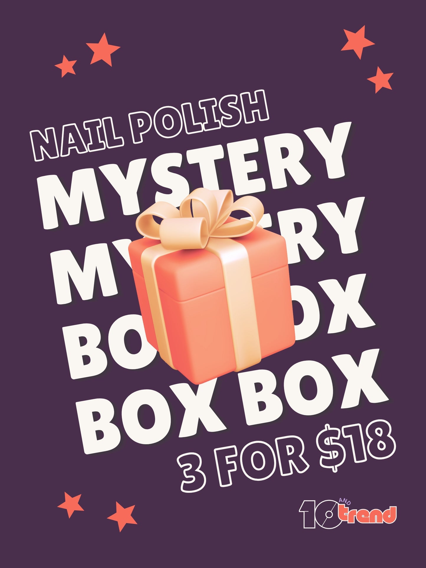 Mystery Box - Three Full Sized Bottles - Nail Polish  (10-Free, Handmade in Oregon)